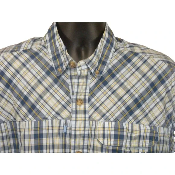 Duluth Shirt LT Blue Yellow Plaid Armachillo Lightweight Wicking Vented‎ 475205 - Picture 4 of 14